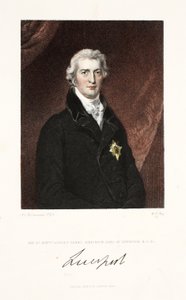 Çok Saygıdeğer Robert Banks Jenkinson, Liverpool Kontu, K.G. ve C., pub. 1830 (el renkli gravür) by Thomas Lawrence