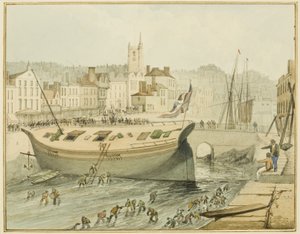 Yüzen Limanın Temizlenmesi, 1828 by Thomas Leeson the Elder Rowbotham