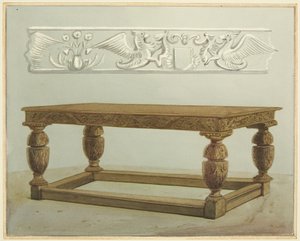 Darphanenin Büyük Odasındaki Konsey Masası, şimdi St Peter Hastanesi (kağıt üzerine suluboya) by Thomas Leeson the Elder Rowbotham