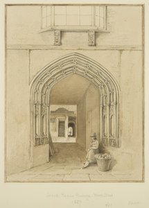 Muhafız Evi Geçidi, Şarap Sokağı (kağıt üzerine suluboya ve kurşun kalem) by Thomas Leeson the Elder Rowbotham