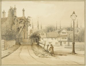 Alt Kolej Yeşili veya Kolej Meydanı (kağıt üzerine sulu boya) by Thomas Leeson the Elder Rowbotham