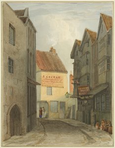 Corn Street ile kavşaktan St Nicholas Street (kağıt üzerine suluboya) by Thomas Leeson the Elder Rowbotham
