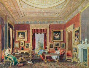 Çizim Odası, Leigh Court, Bristol, c.1840 (kağıt üzerine sulu boya)