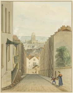 View from the top of Lodge Street (watercolor on paper) by Thomas Leeson the Elder Rowbotham
