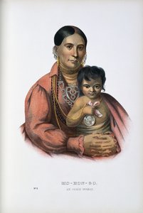 Do-Hon-Go, Bir Osage Kadını by Thomas Loraine (after) McKenney