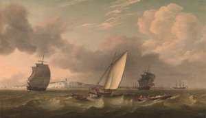 Güney Foreland Açıklarında Bir Esintiyle Yelken Altında Bir Paket Tekne by Thomas Luny