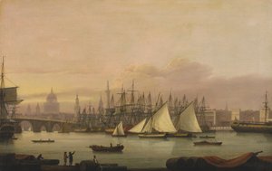 Londra Limanı by Thomas Luny