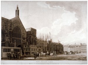 New Palace Yard ve Westminster Hall girişi, Londra, 1782. by Thomas Malton II