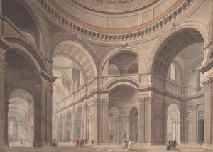 Aziz Paul Katedrali'nin içi by Thomas Malton the Younger