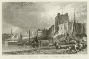 Carrickfergus Kalesi ve kasaba by Thomas Mann Baynes