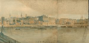 13 bölümden Thames Nehri, Kuzey Yakası Panoraması by Thomas Mann Baynes