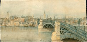 13 bölümden Thames Nehri, Kuzey Yakası Panoraması by Thomas Mann Baynes