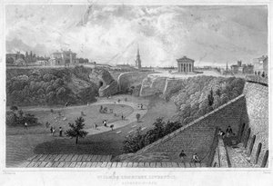 St James Mezarlığı, Liverpool, kuzeye bakıyor, 19. yüzyıl. by Thomas Mann Baynes