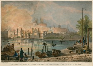 1834 ಅಕ್ಟೋಬರ್ 16 ರಂದು ಟರ್ಕ್ ಸಂಸತ್ತಿನ ಭವನಗಳಿಗೆ ಬೆಂಕಿಯಿಂದ ನಾಶವಾಯಿತು by Thomas Mann Baynes