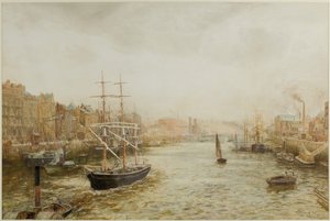 The Quayside, Newcastle (kağıt üzerine suluboya)