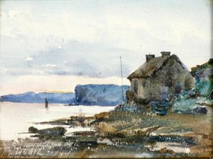 Balıkçı Kulübesi (kağıt üzerine sulu boya) by Thomas Marjoribanks Hay