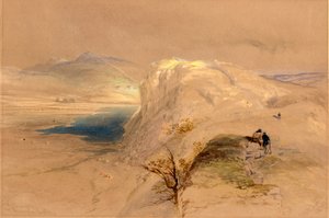 Craig Lough ve Roman Wall, 1839 (kağıt üzerine kurşun kalem, guaj ve wc) by Thomas Miles Richardson