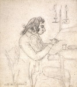 Bir Çizim Masasında JMW Turner; Verso: Bayan Monro Uyuyor (kirli beyaz kağıt üzerine kalem)