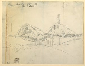 Çizim, Kertenkele Kafası, Colorado by Thomas Moran