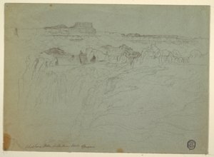 Çizim, Shoshone Şelaleleri, Snake Nehri, Idaho, 1875 by Thomas Moran