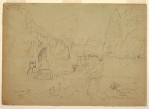 Çizim, Rio Virgin Kanyonu, Güney Utah, 1873 by Thomas Moran