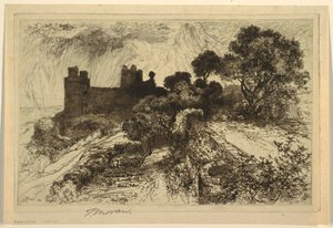 Harlech Kalesi, Kuzey Galler by Thomas Moran
