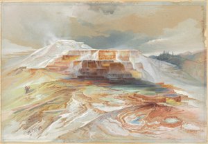 Gardiner Nehri Kaplıcaları, Yellowstone by Thomas Moran