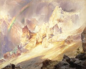Yellowstone Büyük Kanyonu üzerinde gökkuşağı, 1900. by Thomas Moran