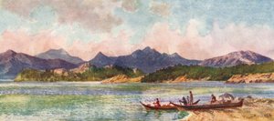 Nelson Adası yakınındaki Pasifik Kıyısı (renkli litografi)