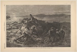 Güneybatıda Bir Gece İzci - Bir Karakolun Sürprizi ve Asi Araştırması ..., 4 Nisan 1863. by Thomas Nast