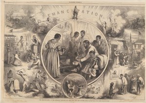 Siyahların Kurtuluşu - Harpers Weekly'den Geçmiş ve Gelecek, 24 Ocak 1863. by Thomas Nast