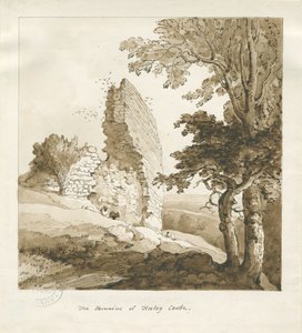 Audley - Heeley Kalesi: sepya çizimi by Thomas Peploe Wood