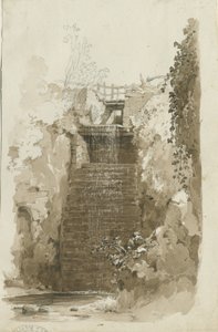 Biddulph - kırsal görünüm: kalem ve yıkama çizimi, 8 Haziran 1837 (çizim) by Thomas Peploe Wood