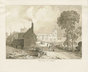 Brierley Hill Şapeli: sepya çizimi, 1837 by Thomas Peploe Wood
