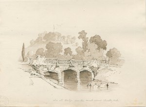 Chartley Hall: kalem ve yıkama taslağı, 1837 by Thomas Peploe Wood