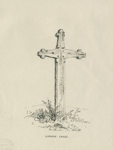 Chillington Hall- "Giffard"ın Haçı" : kalem ve mürekkeple çizim, 1838 by Thomas Peploe Wood