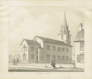Darlaston Kilisesi: sepya çizimi, 1836 by Thomas Peploe Wood