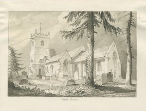 Enville Kilisesi: sepya çizimi, 1837 by Thomas Peploe Wood