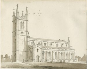 Lane End - Yeni Kilise: sepya çizimi by Thomas Peploe Wood