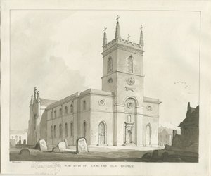 Lane End Kilisesi (Longton): sepya çizimi by Thomas Peploe Wood