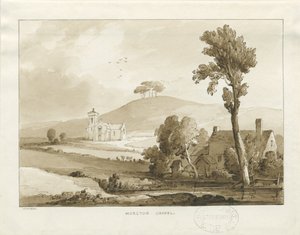 Moreton Şapeli: sepya yıkama çizimi, 1838 by Thomas Peploe Wood