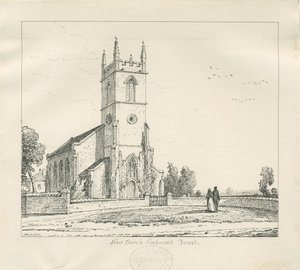 Needwood - "Yeni Kilise": karakalem, 1837 by Thomas Peploe Wood