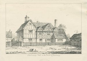 Newborough Hall: karakalem, 1836 by Thomas Peploe Wood
