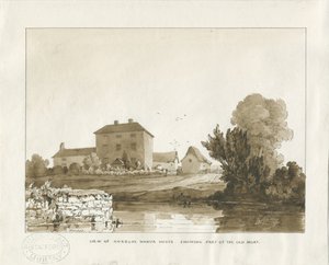 Norbury Malikanesi: sepya yıkama çizimi, 1838 by Thomas Peploe Wood