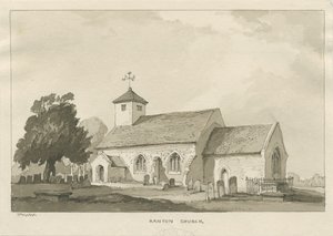 Ranton Kilisesi: sepya çizimi by Thomas Peploe Wood