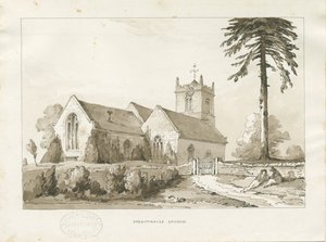 Sheriffhales Kilisesi: sepya yıkama çizimi, nd [?1838] (çizim) by Thomas Peploe Wood
