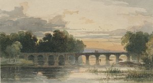 Shugborough Köprüsü: suluboya resim, nd [19. yüzyıl] by Thomas Peploe Wood