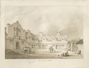 Stafford - Sadaka Evleri: sepya çizimi, nd [1837] (çizim) by Thomas Peploe Wood