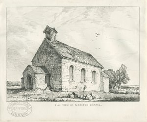 Stafford - Marston Şapeli: kalem ve mürekkeple çizim by Thomas Peploe Wood