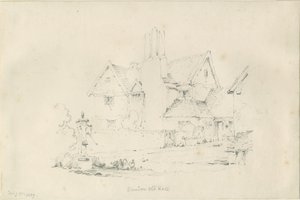 Standon Hall: karakalem, 25 Şubat 1839 by Thomas Peploe Wood